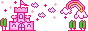 pink castle & rainbow box