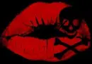 red lips with a skull