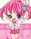 pink haired cutie loves music