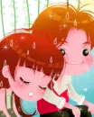 cute couple under tha rain 