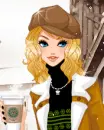 cute girl sipping coffee