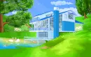 cute house near a lake