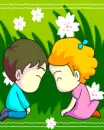 cute lovers kissing