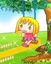 cute little girl on a swing