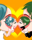 cute lovers in a heart