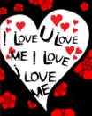 i love you, you love me heart with flowers
