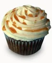 Chocolate, vanilla, caramel cupcake