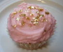 Pink with gold cupcake