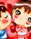 cute lovers kissing