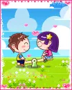 cute lovers kissing