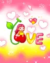 cute love with a cherry