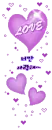 violet love hearts