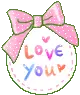 love you & pink ribbon