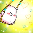 cute pig swinging