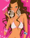 cute fashion girl blowing a bubble