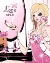 cute fashion girl making up