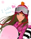 cute winter girl : i love snow