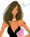cute fashion girl with a pink bag