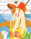 cute fashion girl playing tennis