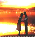 lovers kissing on the beach