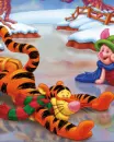 tiger & piggie in winter