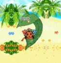 cute girl hidden in a tree leaf