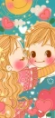 cute girl kissing her boyfriend