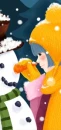 cute girl & a snowman