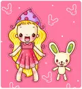 GIRL  AND HER BUNNY