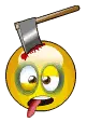 Smile axe in it head