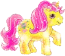 Yellow Pony with Pink Hair