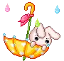 cute bunny in a umbrella