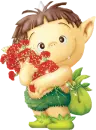 Troll Holding Red Flowers