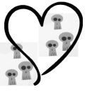 heart with skulls