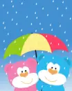 teddy lovers under the rain