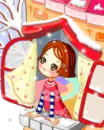 cute little girl watching snow