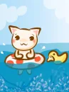 cat in the sea
