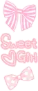 sweet girl pink ribbons
