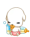 puppy with a bottle of milk