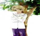 ten-chan leaning on a tree