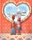 cute lovers watching the snow falling