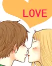 cute lovers kissing