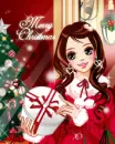 cute fashion girl merry christmas