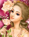 cute black & white girl with a rose