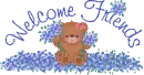 cute teddy bear : welcome friends