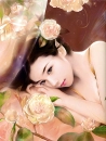 cute daydreaming fairy in the roses