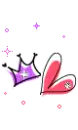crown, heart & diamond