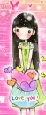 love you : cute girl with a bag of hearts
