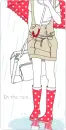 cute fashion girl under the rain
