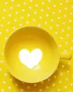 yellow pan with a heart